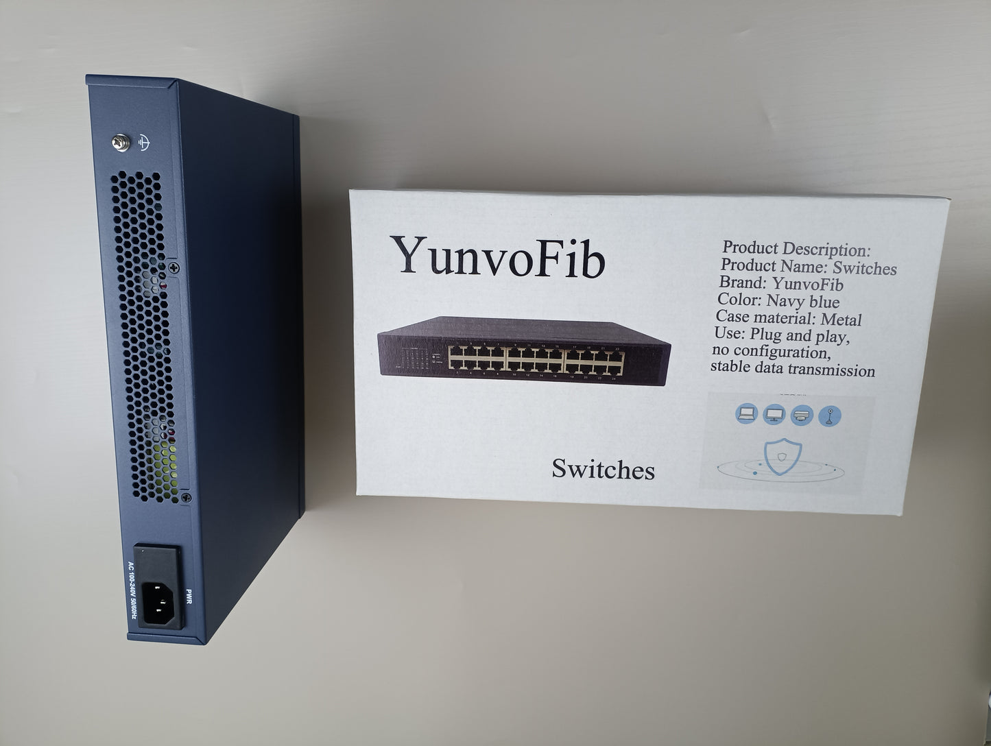 YunvoFib Switches Universal POE Powered Surveillance Switches Full Gigabit Hundred Gigabit Core Commercial Network Tandem Switches