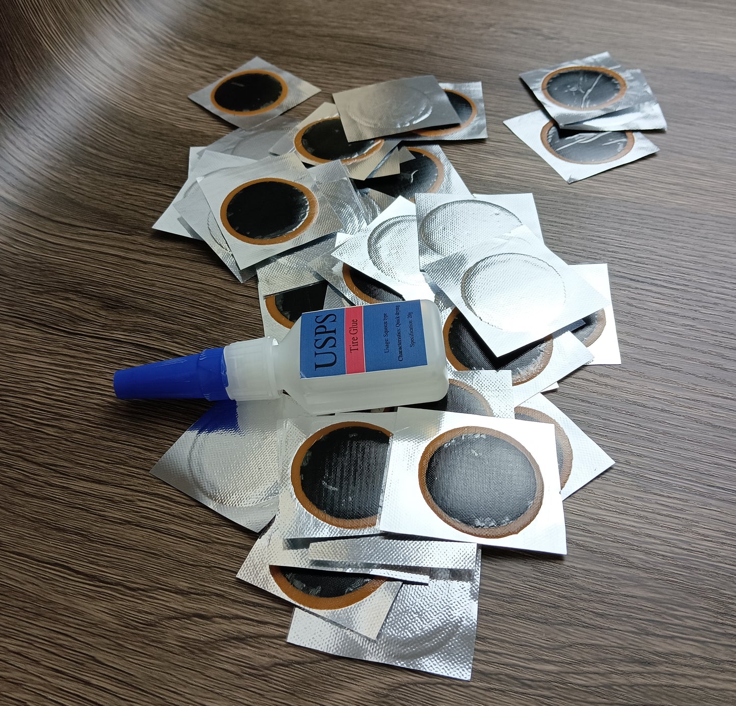 USPS Adhesive rubber patches for repairing inner tubes Patch film glue inner tire repair mountain bike electric bike tire repair tool repair patch patch sticker cold patch adhesive