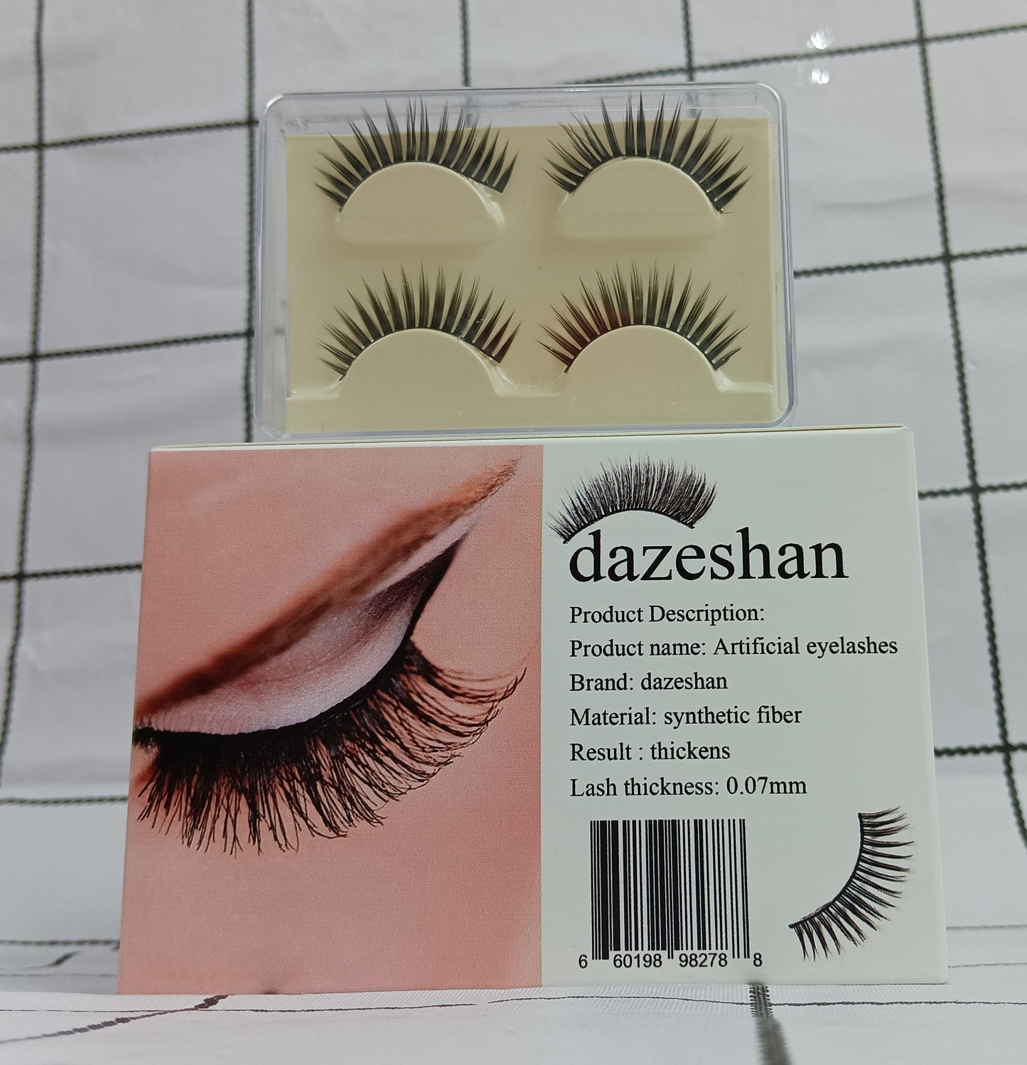 dazeshan Artificial eyelashes free double eyelid stickers false eyelashes natural realistic thick and long set of crossover vegan hard stem encrypted curling