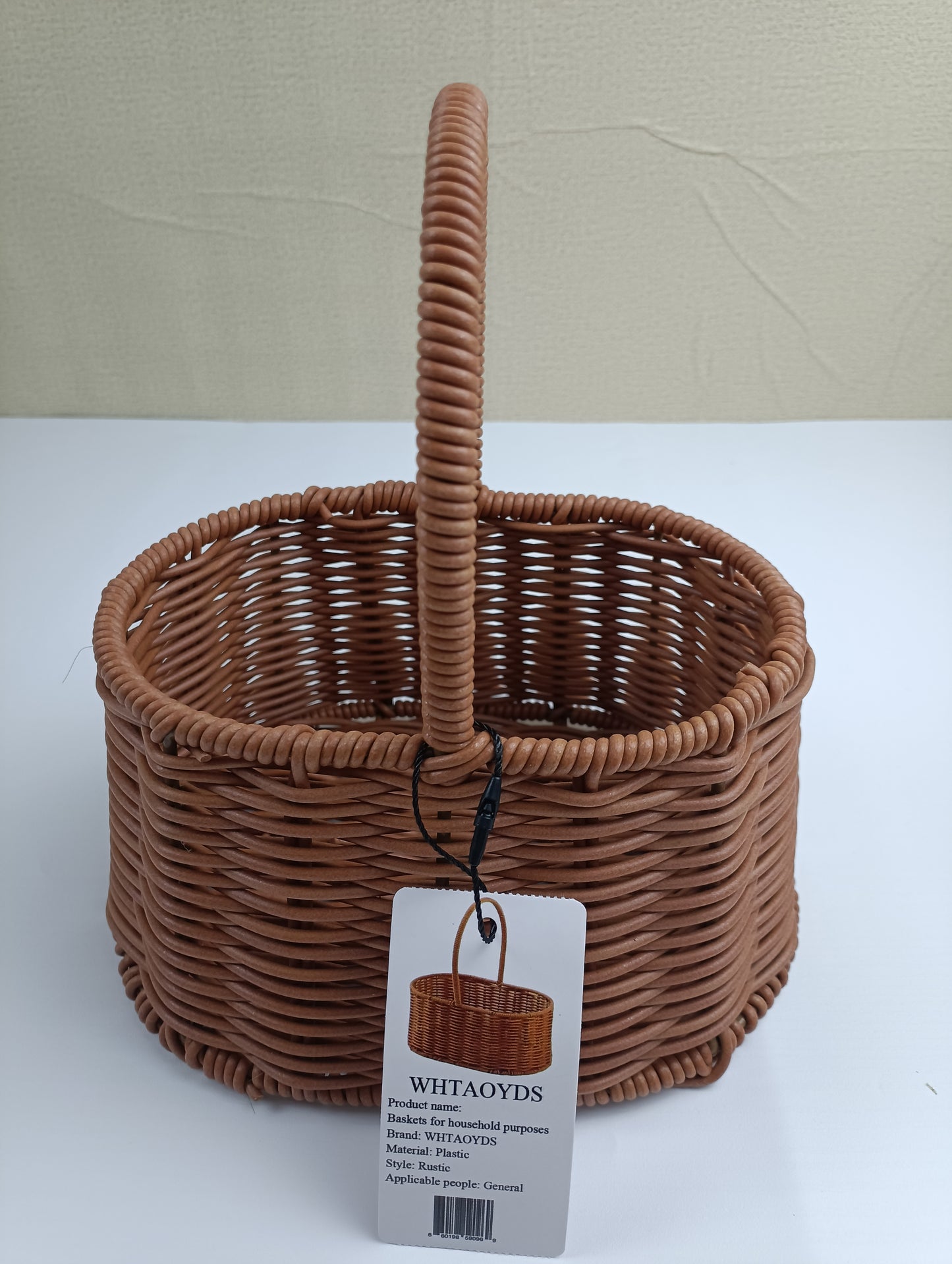 WHTAOYDS Baskets for household purposes, not of metal plastic hand basket imitation rattan woven flower basket gift basket picnic outdoor fruit basket household storage basket