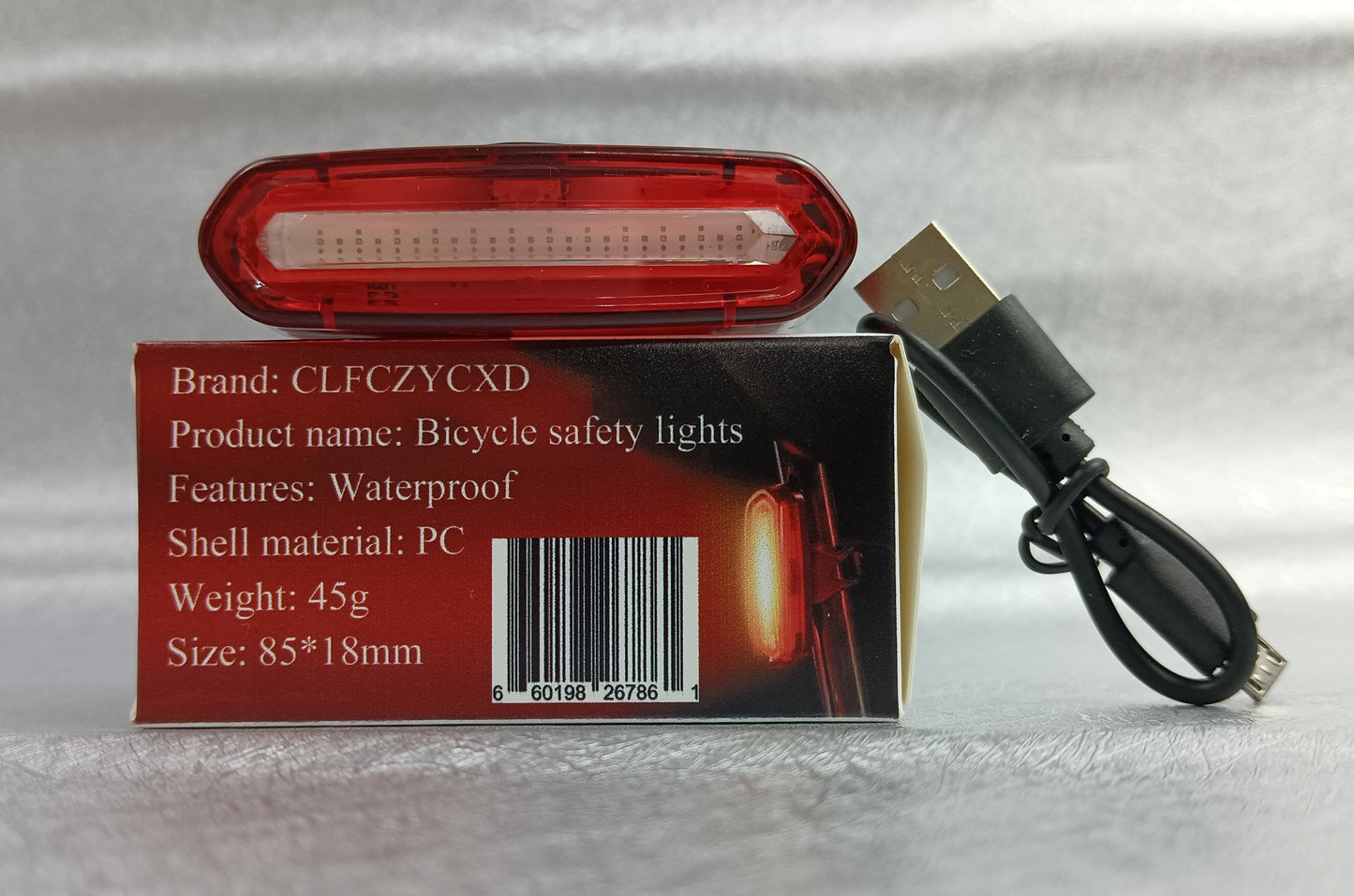 CLFCZYCXD Bicycle safety lights Bicycle tail light safety lights night riding warning light USB rechargeable flash light mountain bike riding lights safety lights cycling equipment