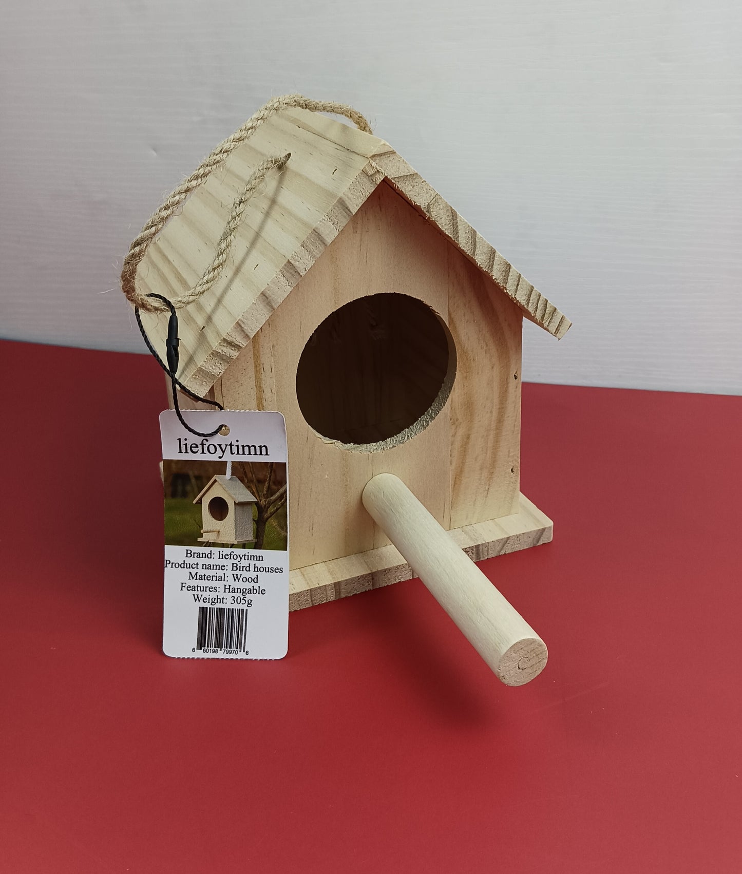 liefoytimn Bird houses wooden dove hanging solid wood bird cage wooden wen bird tree birdhouse outdoor bird small house