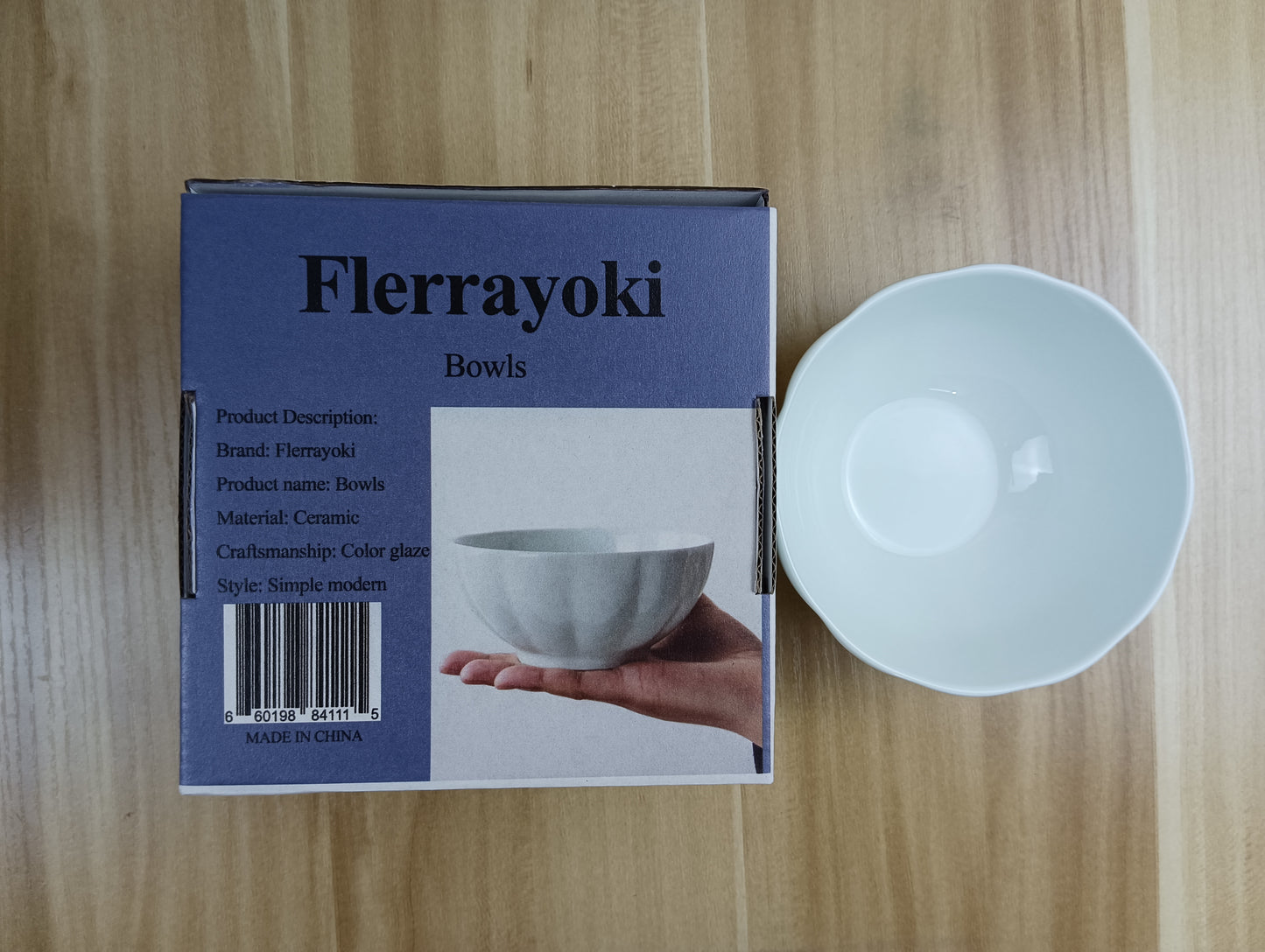 Flerrayoki Bowls Bowls Home Eating Bowls Simple Vertical Anti-scald Ceramic Bowls Large Soup Bowl Noodle Bowl Large Capacity Combination Fruit Bowl Set