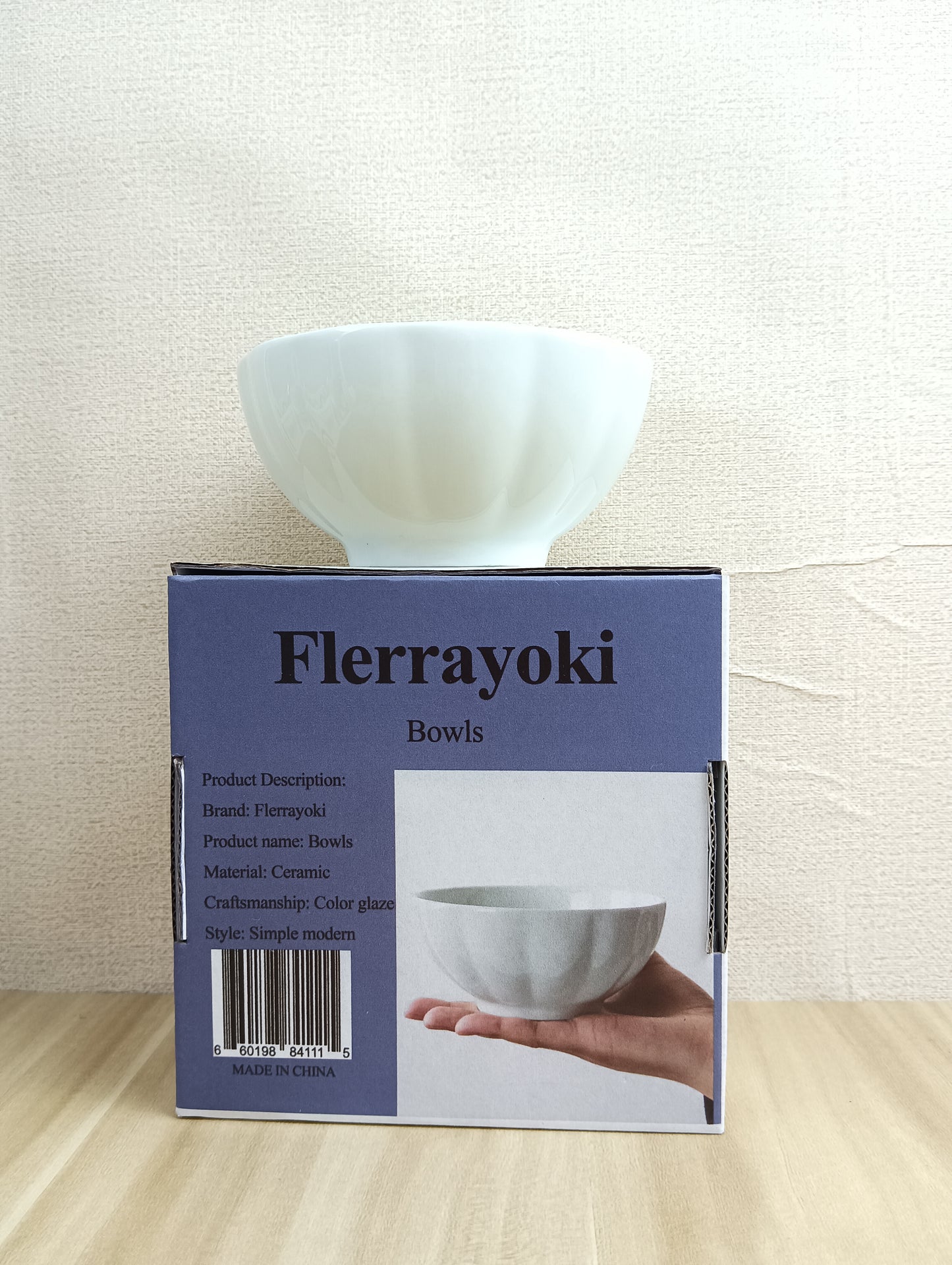 Flerrayoki Bowls Bowls Home Eating Bowls Simple Vertical Anti-scald Ceramic Bowls Large Soup Bowl Noodle Bowl Large Capacity Combination Fruit Bowl Set