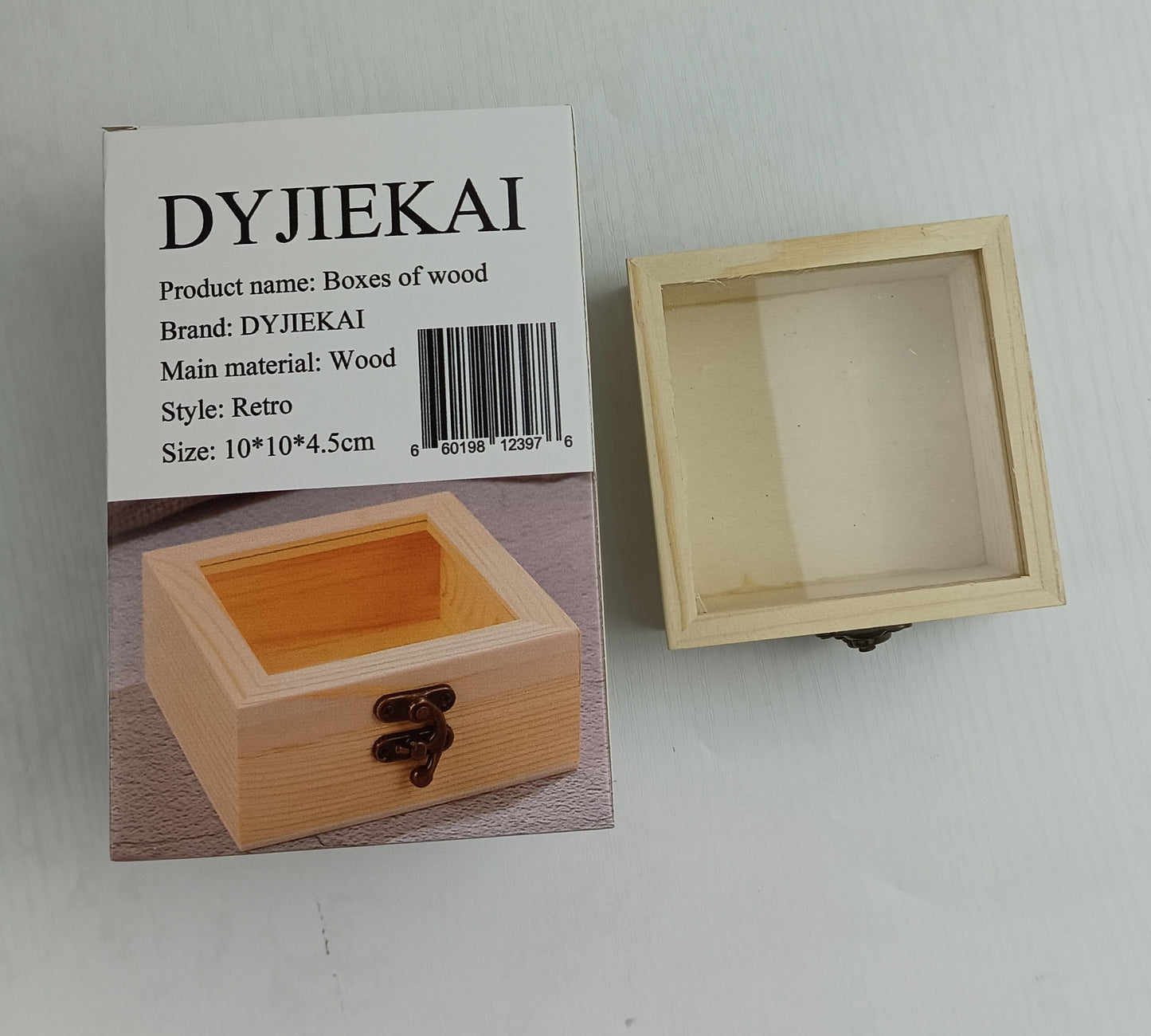 DYJIEKAI Boxes of wood Wooden Boxes Desktop Organizer with Glass Lid Multi-compartment Jewelry Box High-value Wedding Accompaniment Box Multifunctional Wooden Boxes