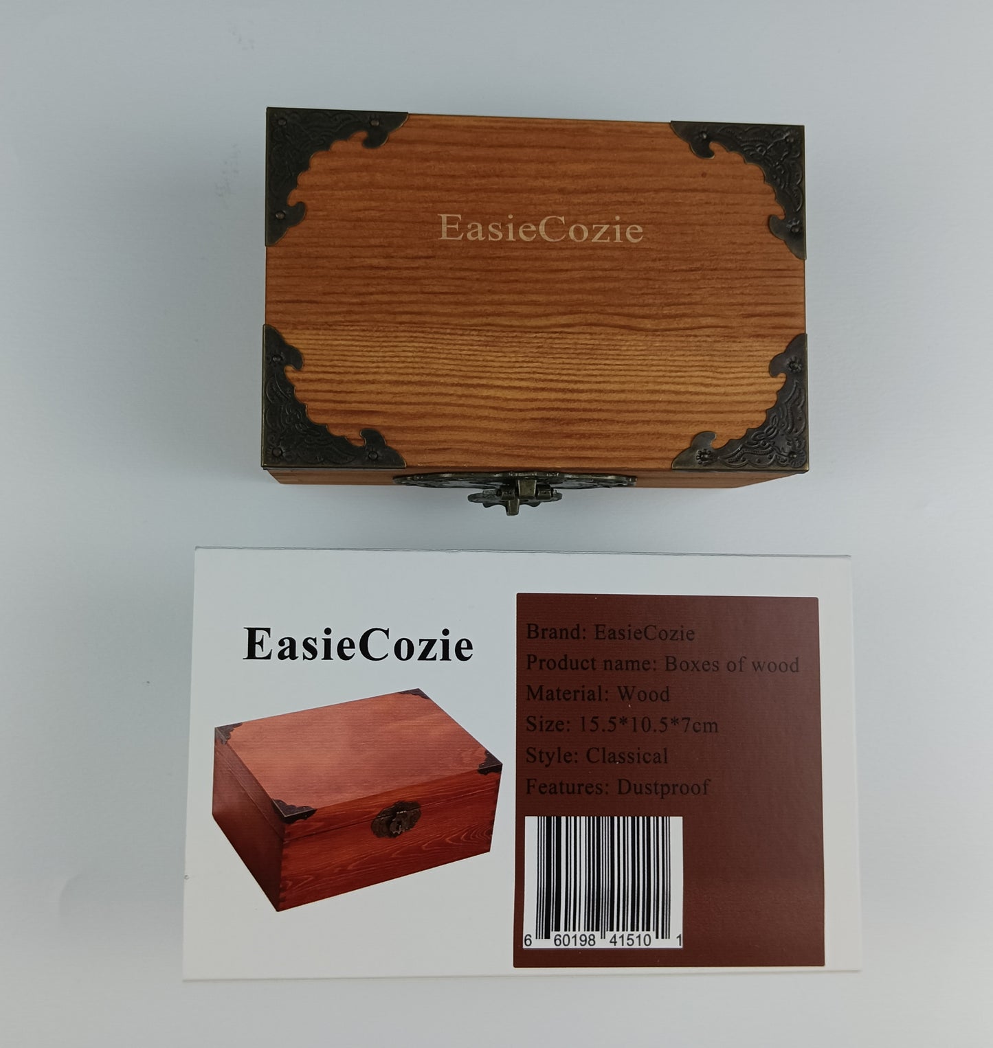 EasieCozie Boxes of wood new wooden rectangular flip lid exquisite hairpin organizer large capacity solid wood small wooden box exquisite storage box