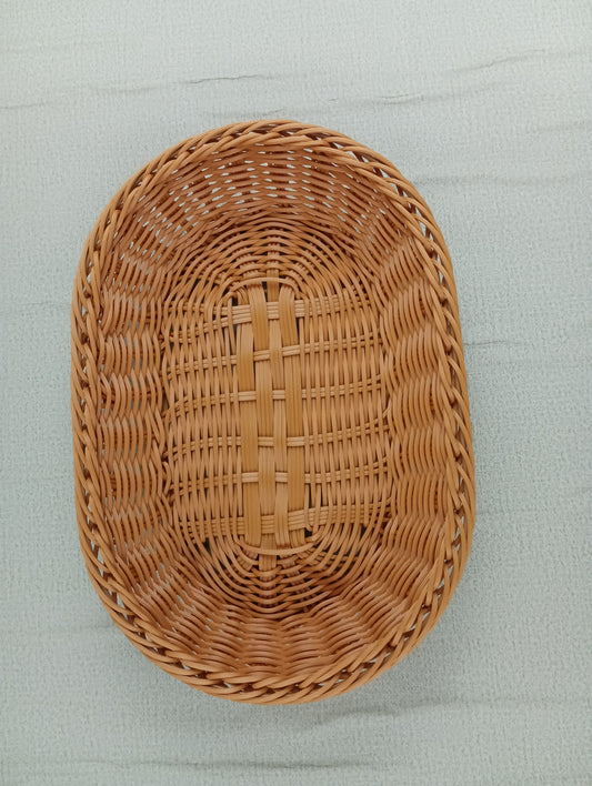 Quexlyn Bread baskets for domestic use rattan-like fruit basket rattan fruit basket supermarket snacks storage basket woven bread fruits and vegetables display display frame