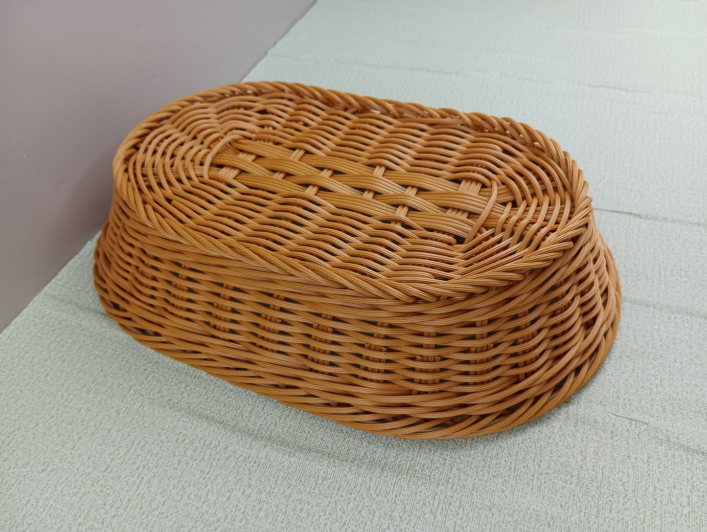 Quexlyn Bread baskets for domestic use rattan-like fruit basket rattan fruit basket supermarket snacks storage basket woven bread fruits and vegetables display display frame