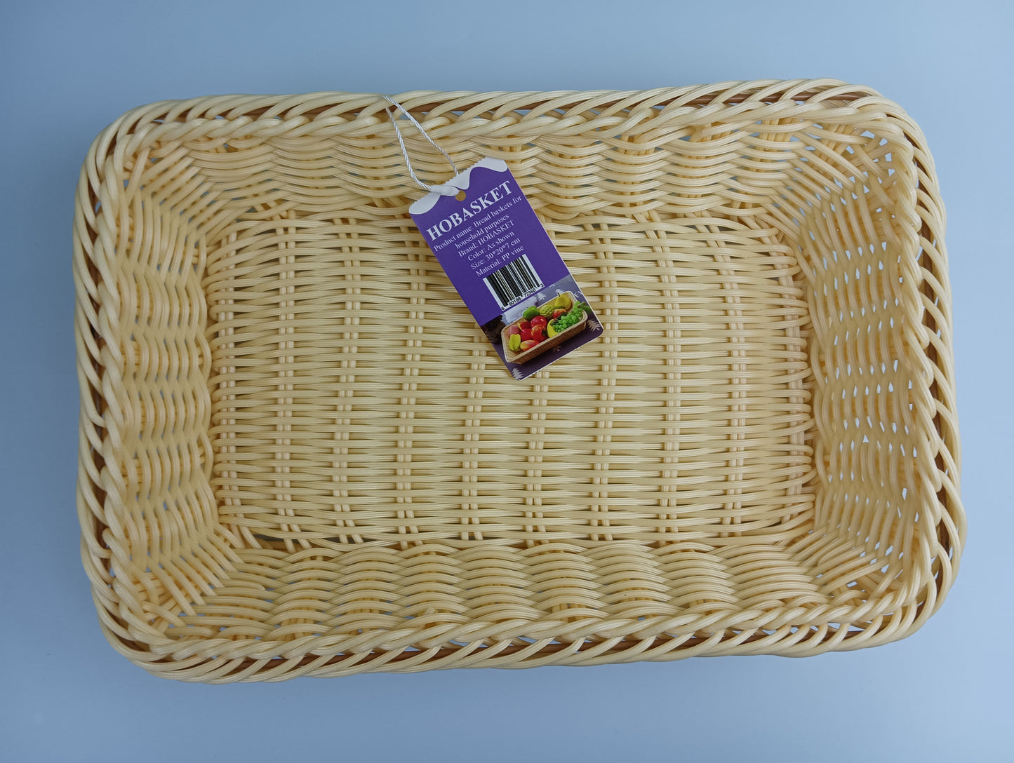 HOBASKET Bread baskets for household purposes Faux Rattan Woven Fruit Shop Display Basket Handmade Basket Household Bread Basket Snack Storage Supermarket Display Basket Bakery Basket