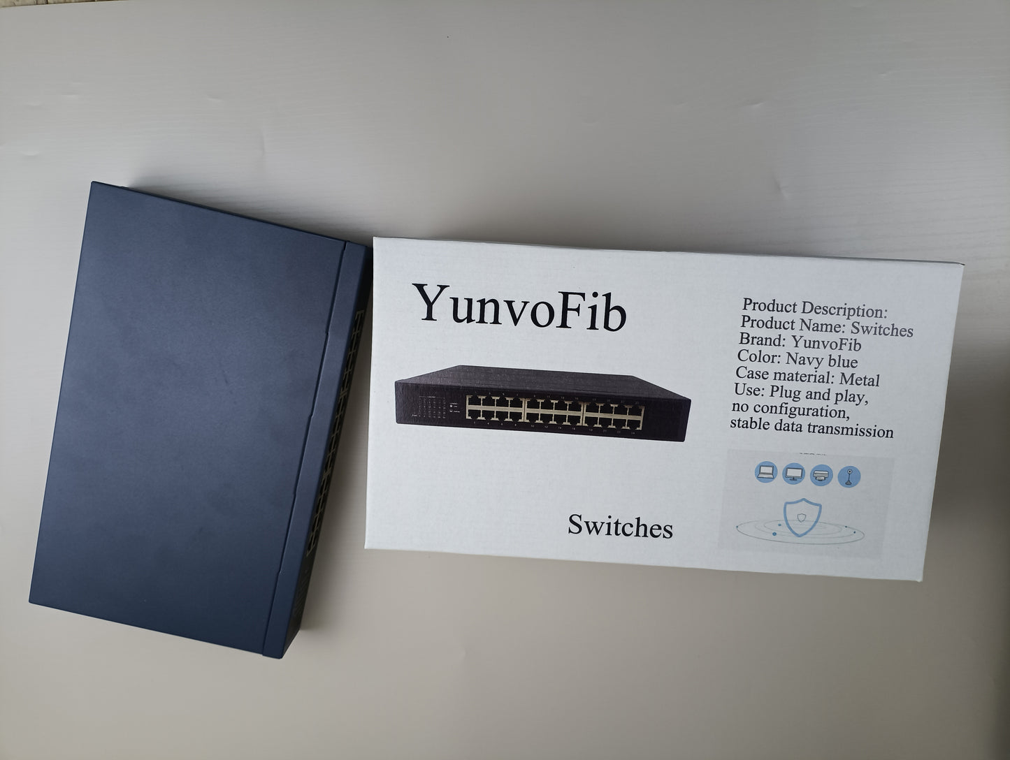 YunvoFib Switches Universal POE Powered Surveillance Switches Full Gigabit Hundred Gigabit Core Commercial Network Tandem Switches