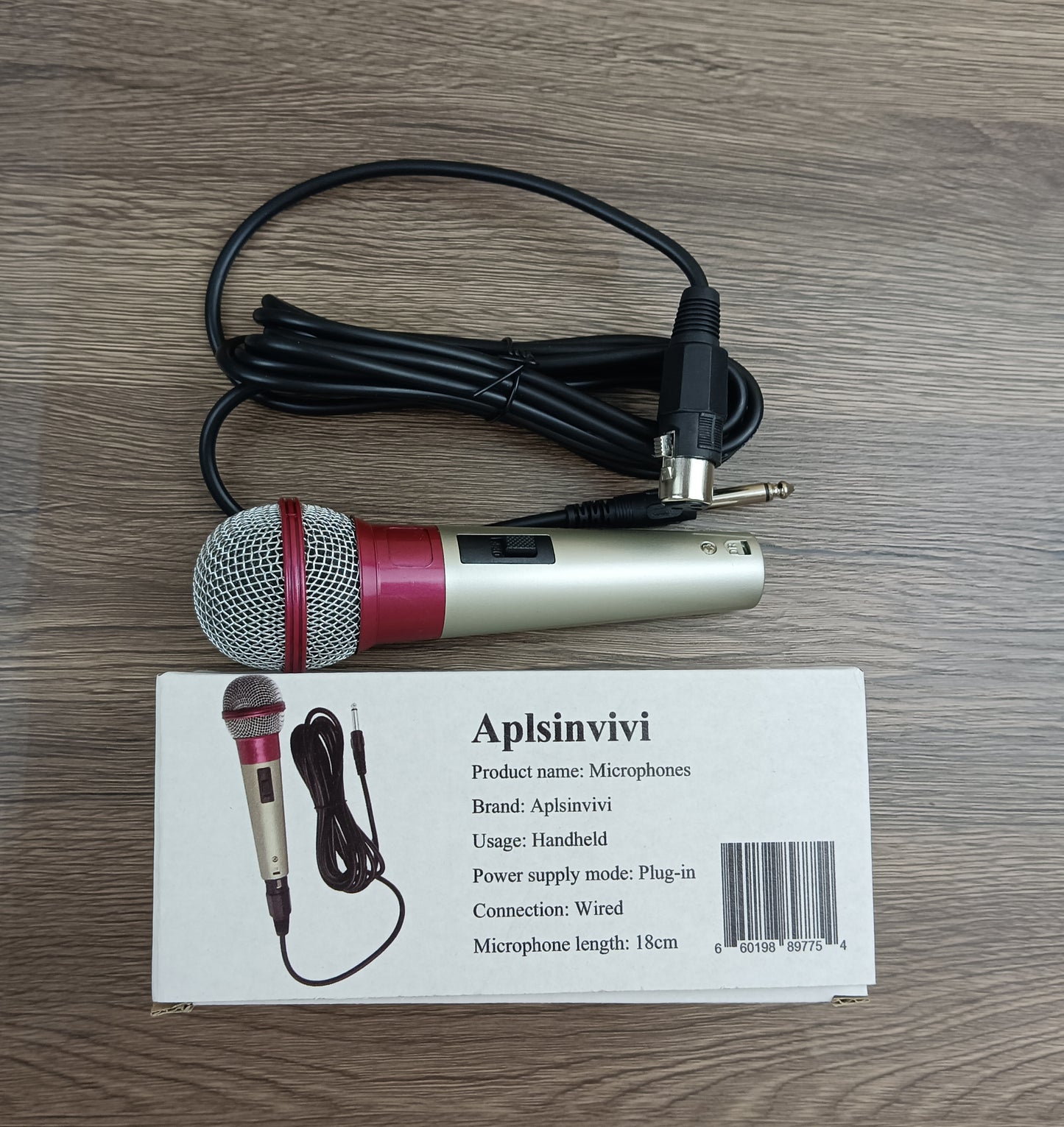 Aplsinvivi microphones with cable 3.5 meters trolley sound microphone home ktv special amplifier DVD karaoke singing wired microphone