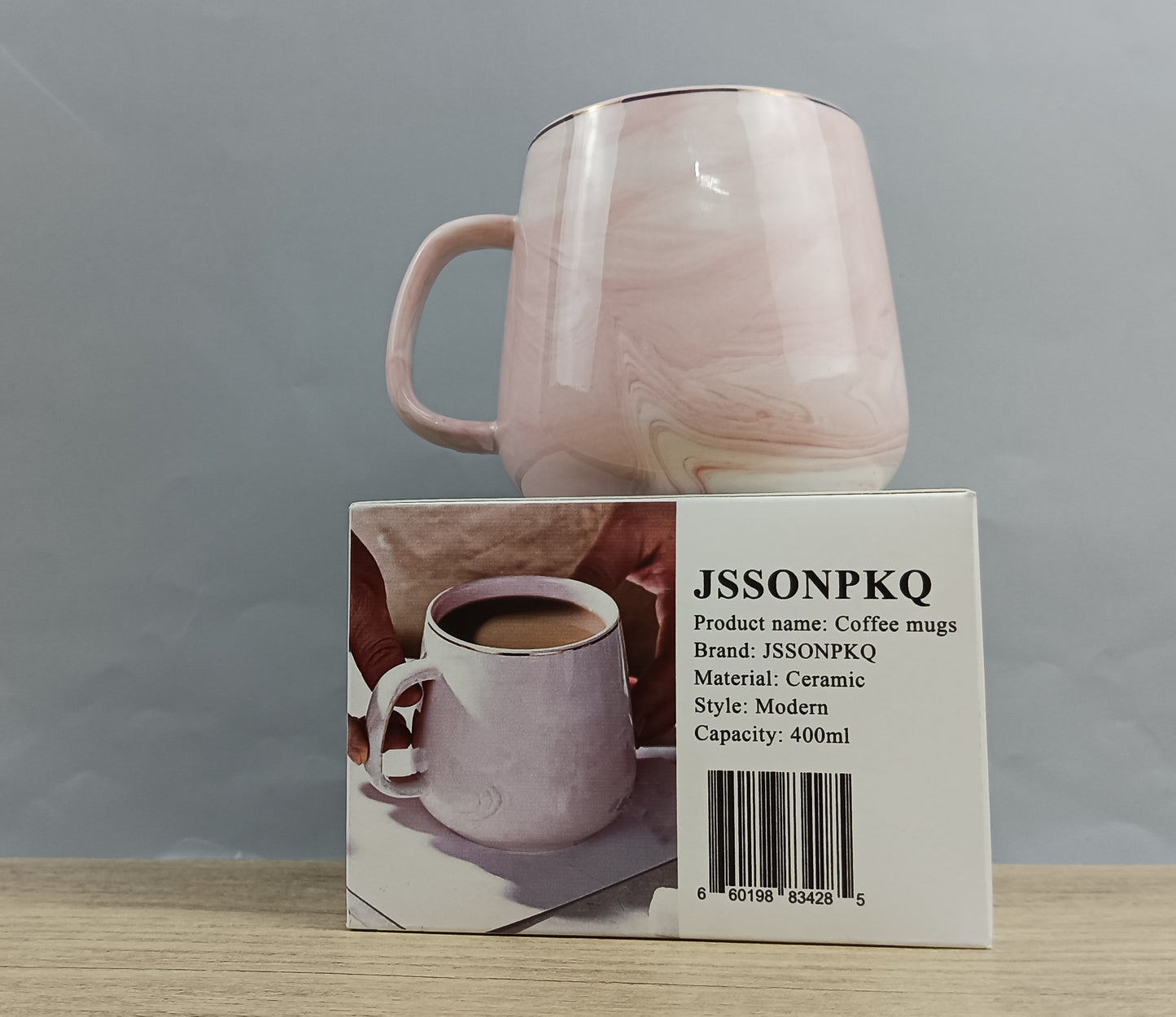 JSSONPKQ Coffee mugs modern minimalist mugs solid color glossy ceramic coffee mugs large capacity milk cups couple cups pop style