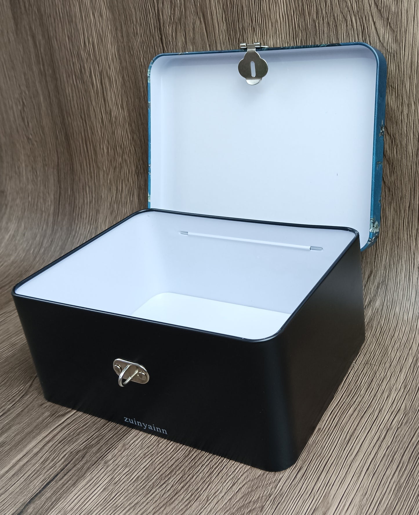 zuinyainn Decorative boxes made of non-precious metal Large capacity with lock organizer desktop password anti-theft iron box rectangular cosmetic organization storage box small box