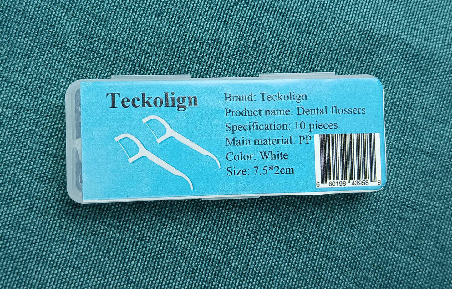 Teckolign Dental flossers dental floss ultra fine floss stick disposable toothpick home floss family medical safety flossing artifacts