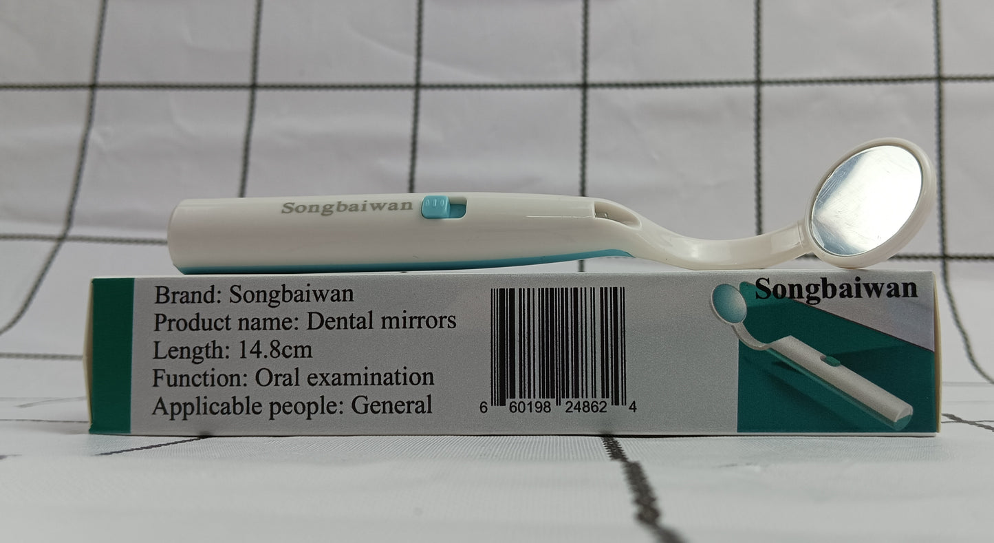 Songbaiwan Dental mirrors check teeth mirror home oral endoscopy cleaning tool dental mirror with light anti-fog LED oral mirror