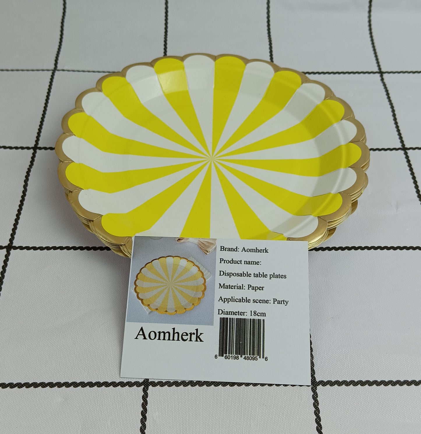 Aomherk Disposable table plates disposable eco-friendly paper plates birthday cake party tray white thickened painting plate snack plate barbecue individually loaded dinner plate