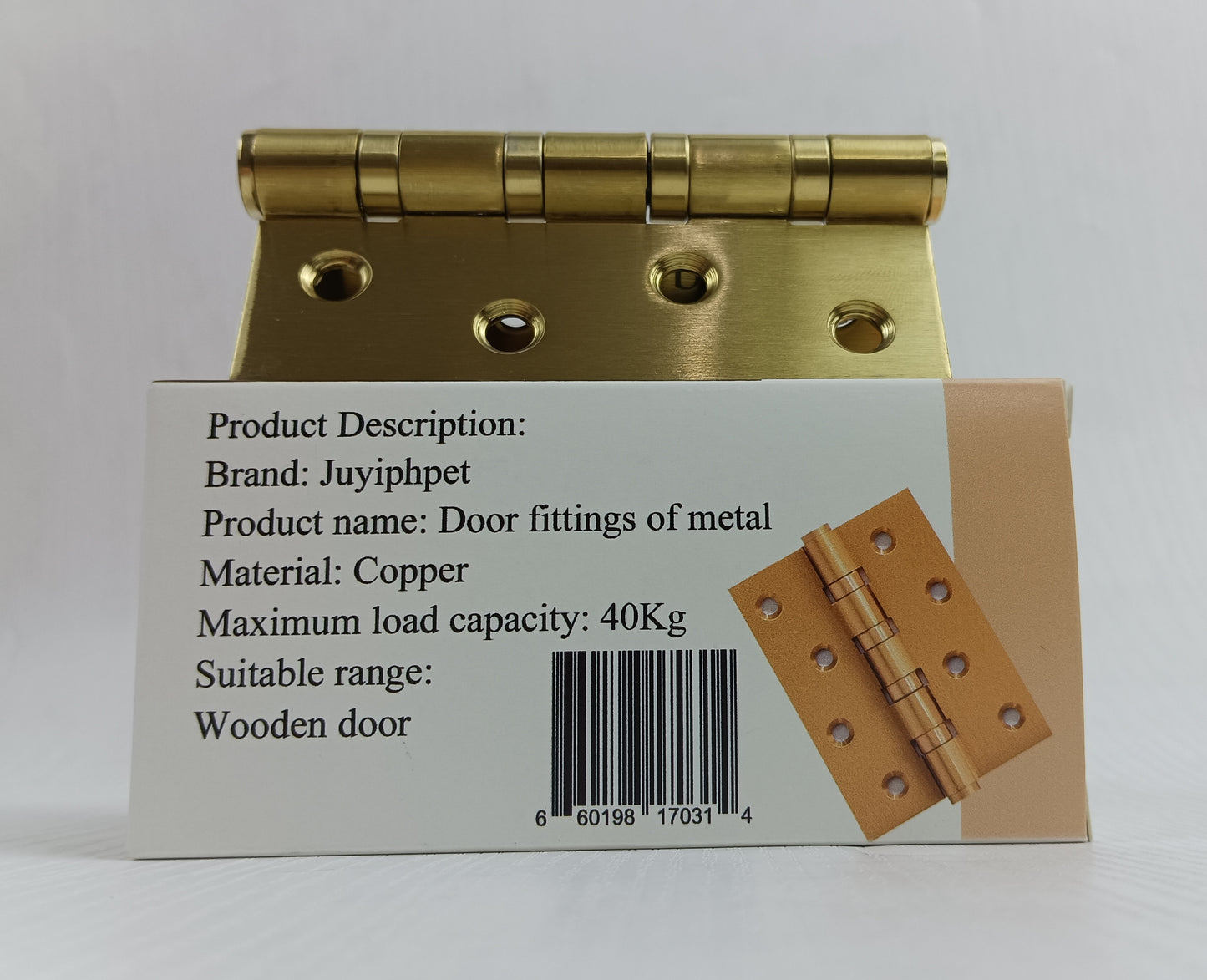 Juyiphpet Door fittings of metal metal hinge flush mute bearing folding page thickening heavy duty house door loose-leaf wooden door gate hinge