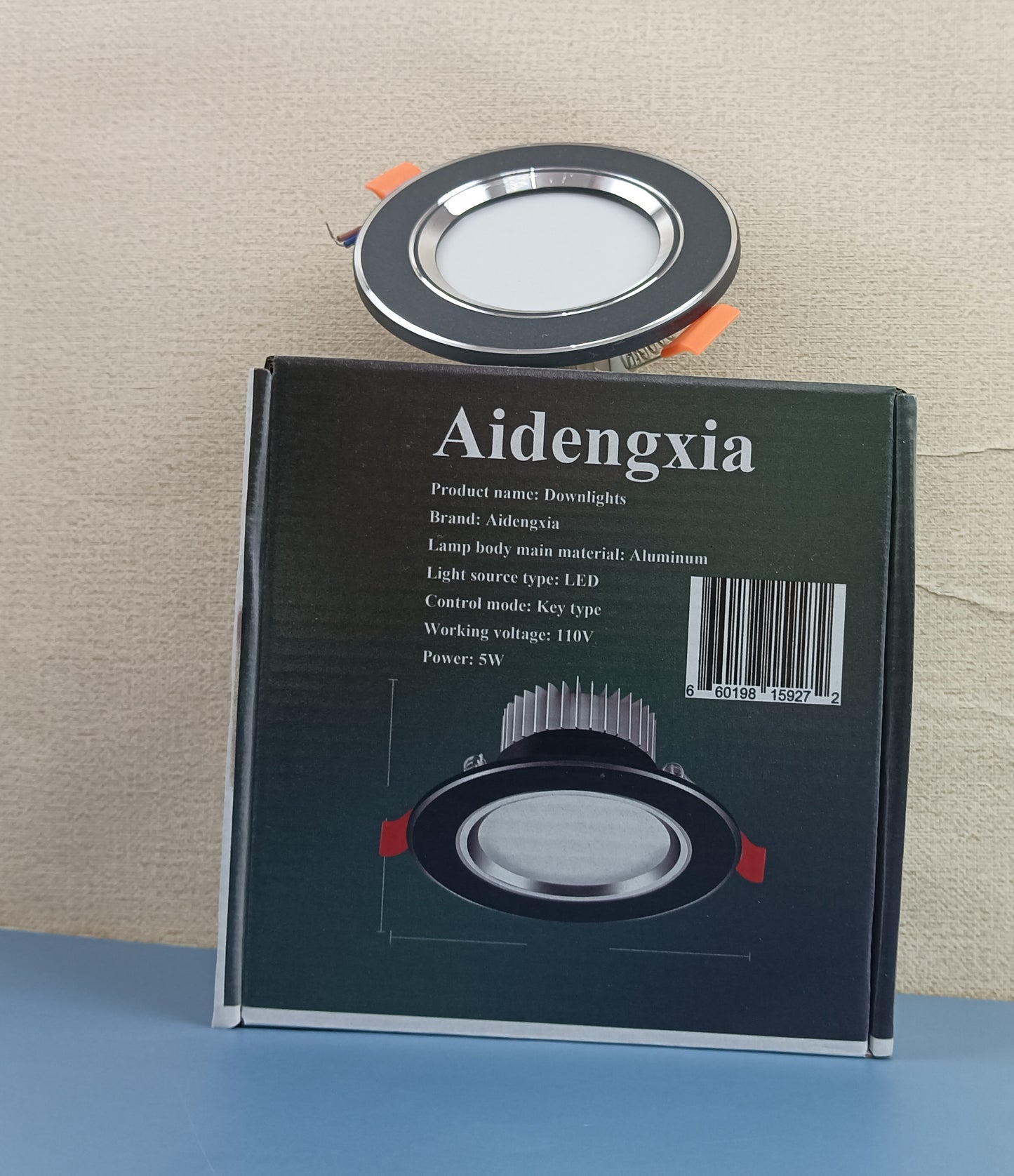 Aidengxia Downlights Full aluminum thickened downlight led ceiling light recessed tri-color hole living room ceiling hole light spotlight