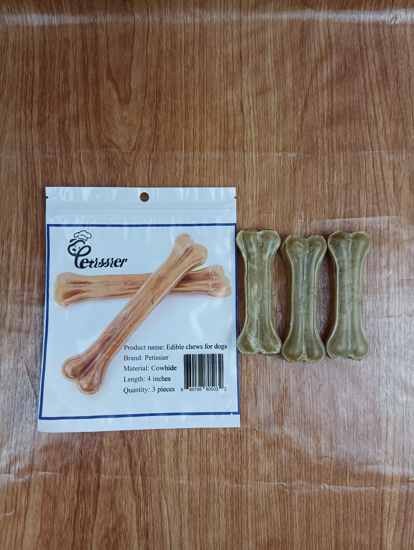 Petissier Edible chews for dogs Pet dog snacks cowhide pressed bone chews teething stick small medium and large dogs bite resistant teddy golden hair teeth cleaning bone