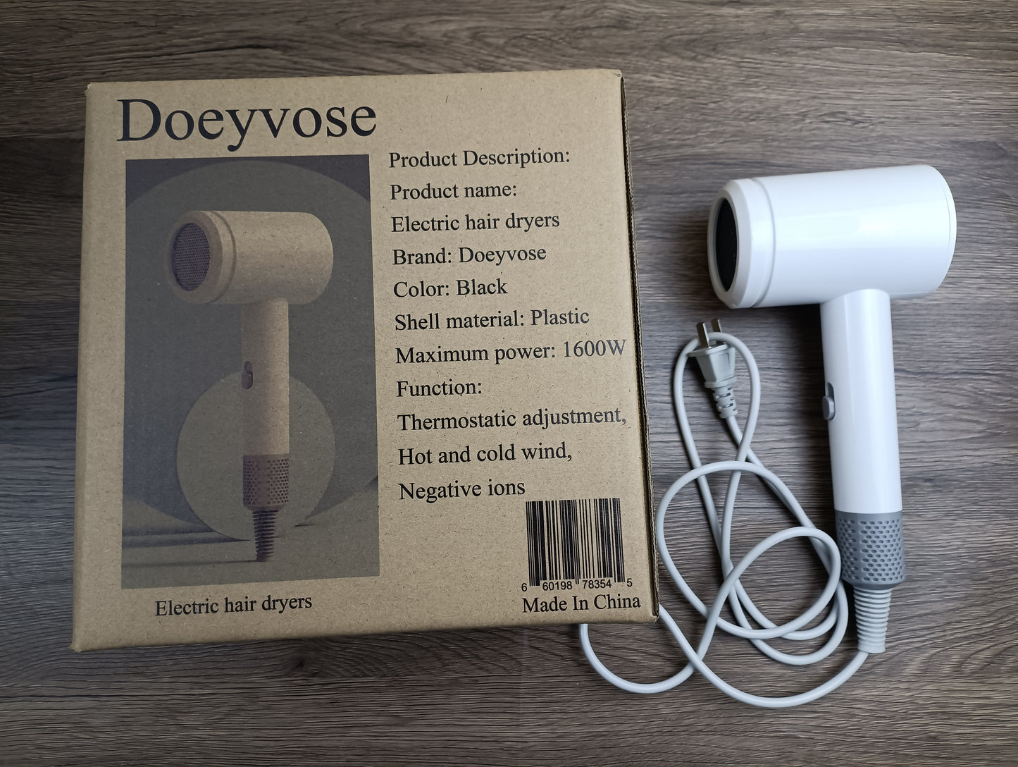 Doeyvose Electric hair dryers hair salon large wind household hair dryer barber store student dormitory silent hair care hot and cold wind electric hair dryer