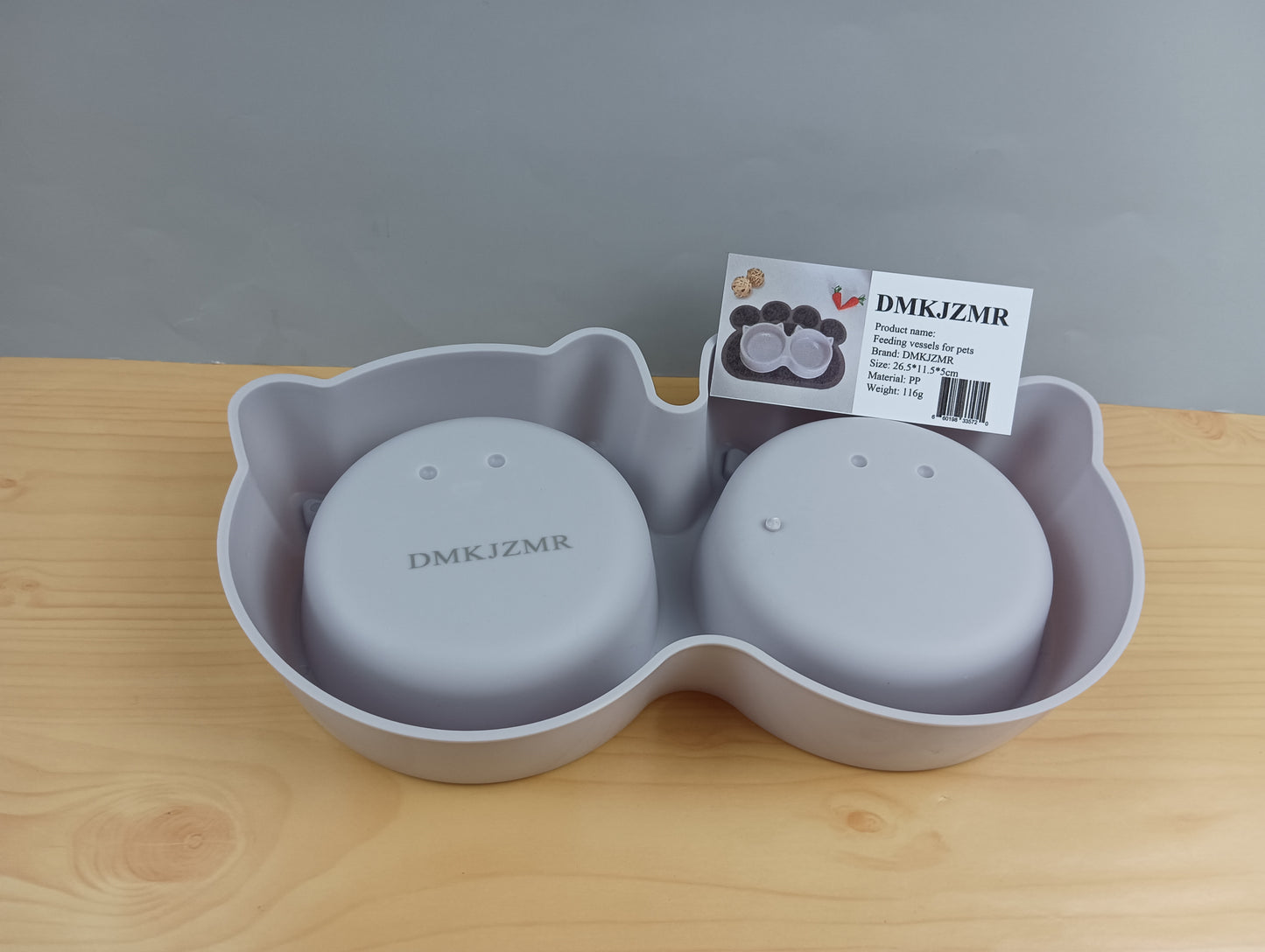 DMKJZMR Feeding vessels for pets cat food bowl double bowl anti-tip cat drinking and eating bowl automatic feeding 2 in 1 cat pet supplies