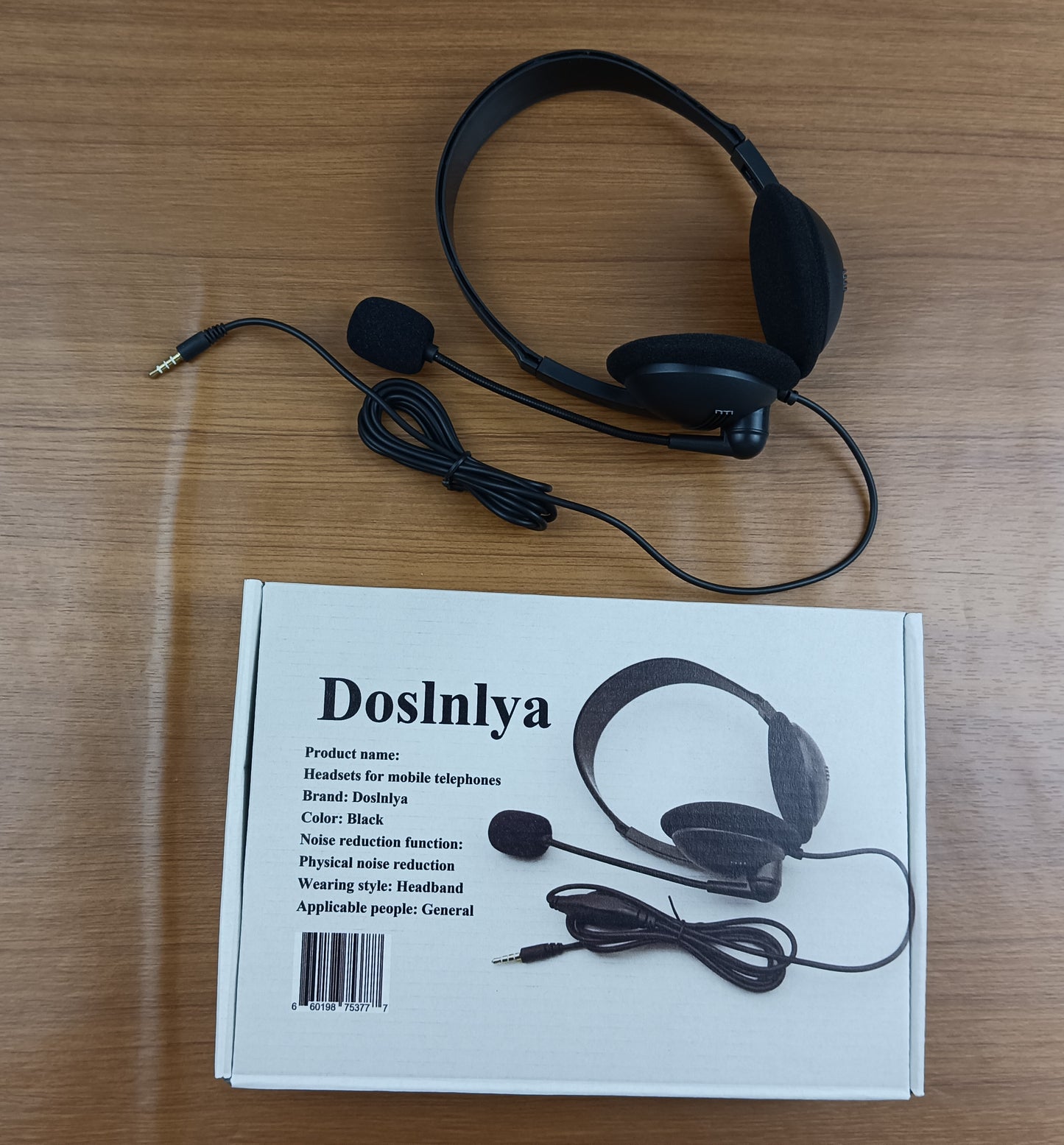 Doslnlya Headsets for mobile telephones universal headset headset headset with earphones dual socket English speaking listening headset computer cell phone universal