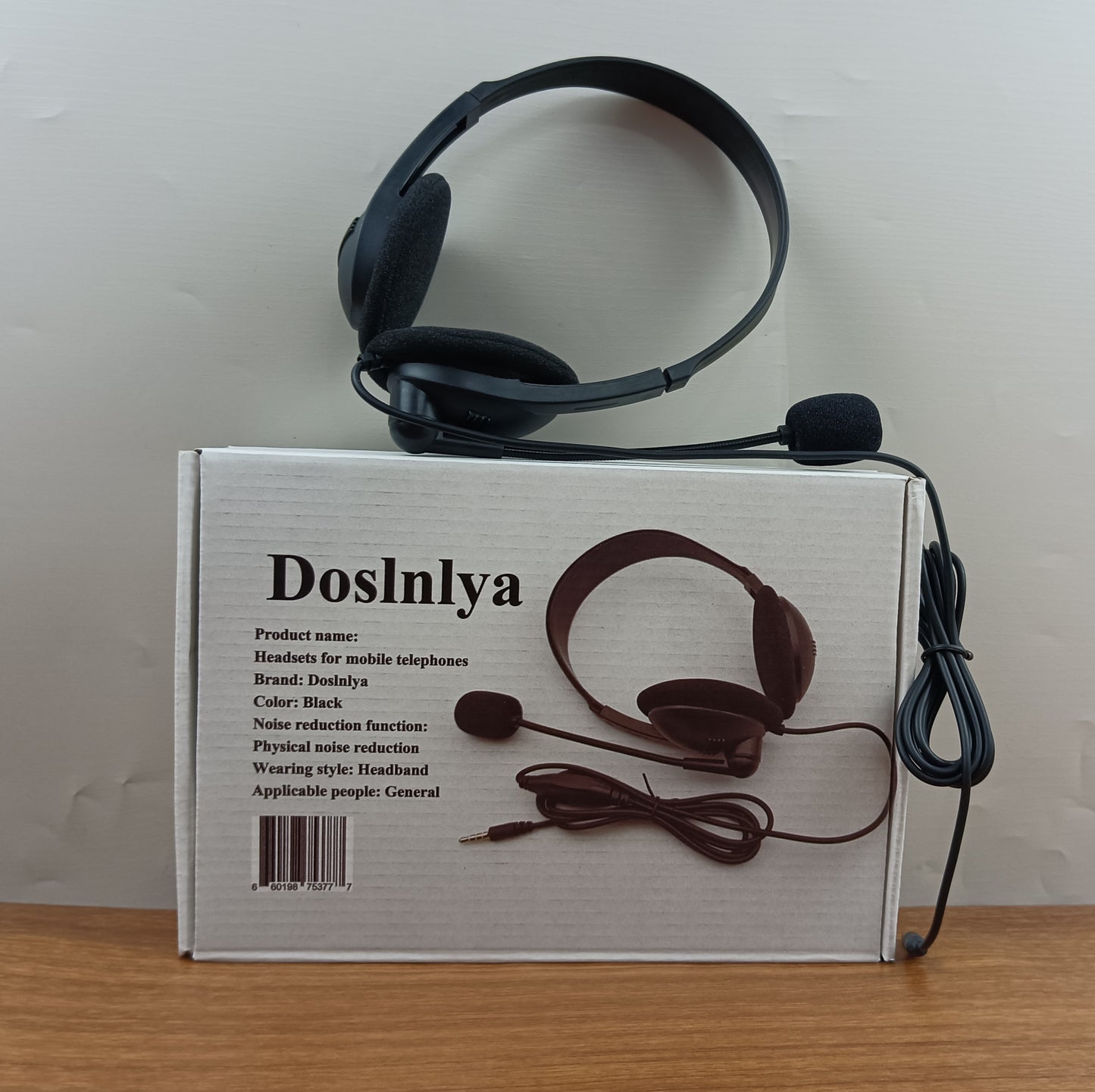 Doslnlya Headsets for mobile telephones universal headset headset headset with earphones dual socket English speaking listening headset computer cell phone universal