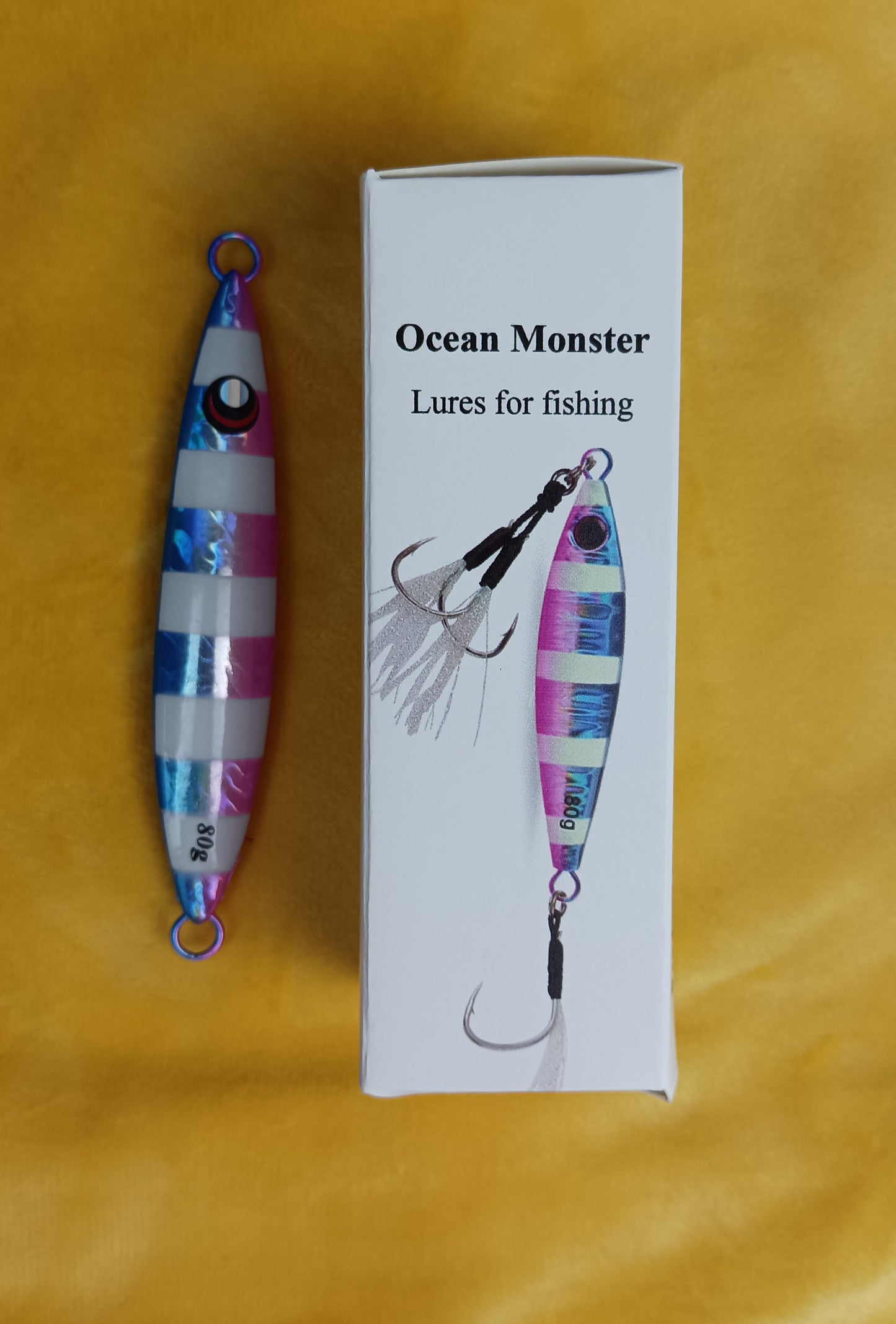 Ocean Monster Lures for fishing Double Sided Glow-in-the-Dark Bone Slow Sinking Iron Plate Slow Cranking Large Gram Roadrunner Deep Sea Fishing Sea Bass Warp Mackerel Striped Bait Fake Lure