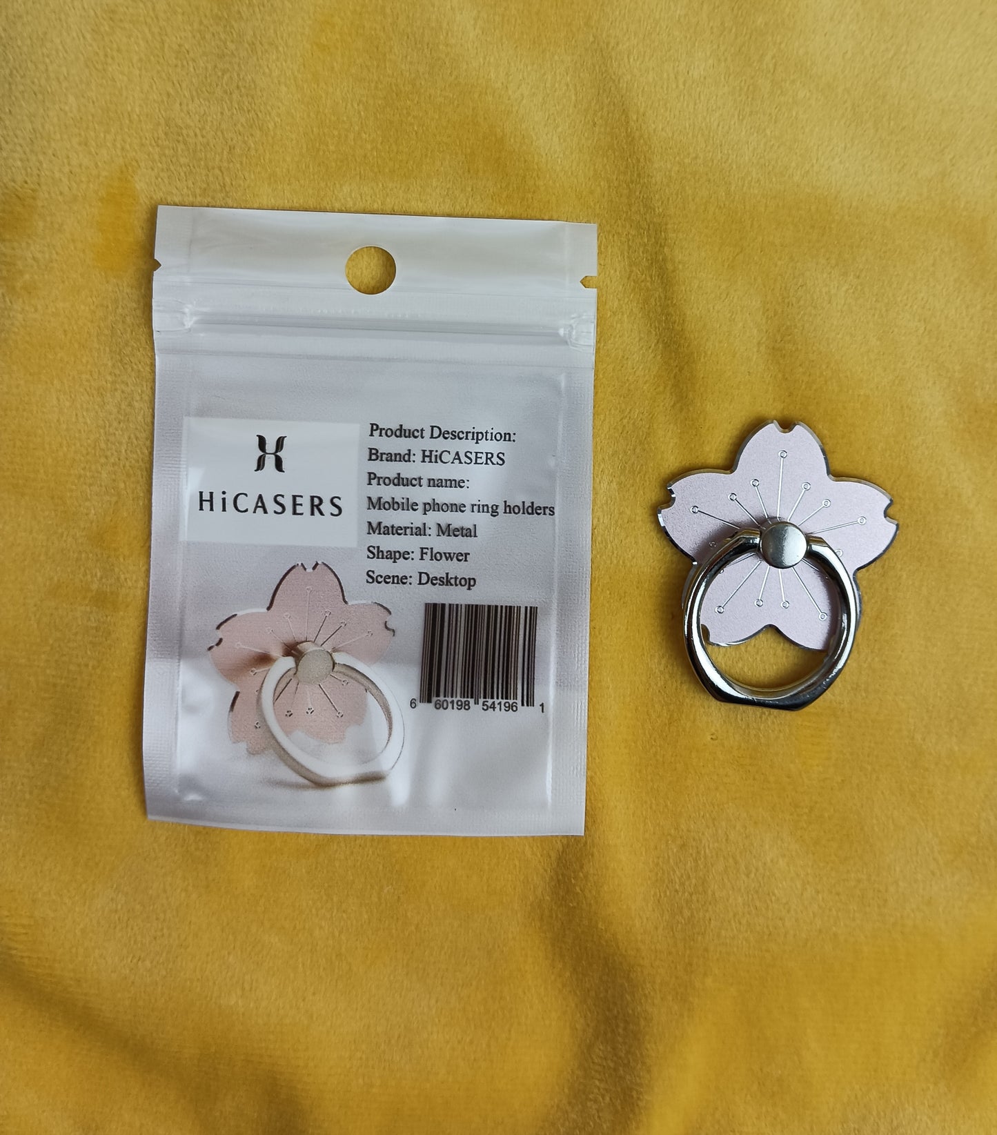 HiCASERS Mobile phone ring holders cell phone buckle ring finger buckle female models male new oxidized cherry blossom ring buckle back stick type cell phone ring buckle cell phone holder