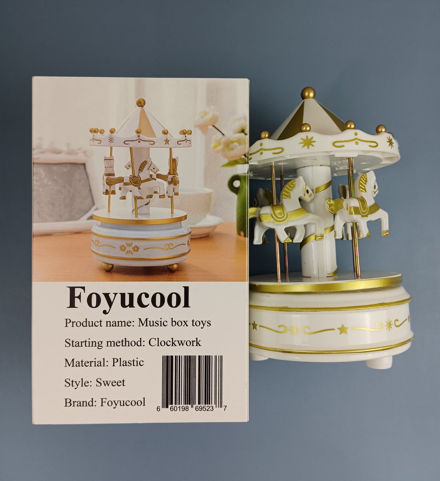 Foyucool Music box toys new dragon year Chinese New Year carousel horse children music box birthday gift for girls classmates cake decoration