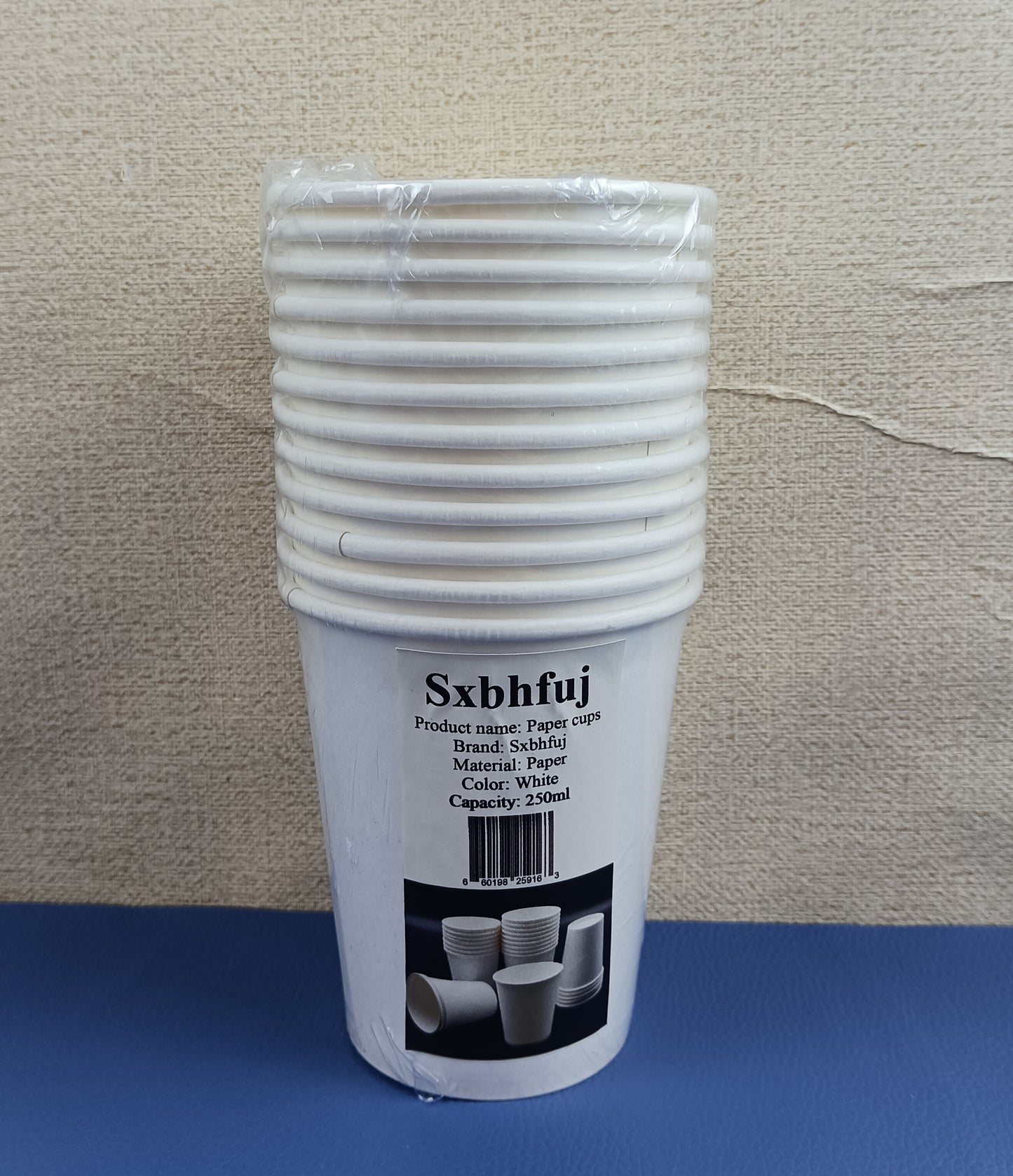 Sxbhfuj paper cups thickened 250ml pure white paper cups disposable cups water cups household handmade kindergarten environmental graffiti