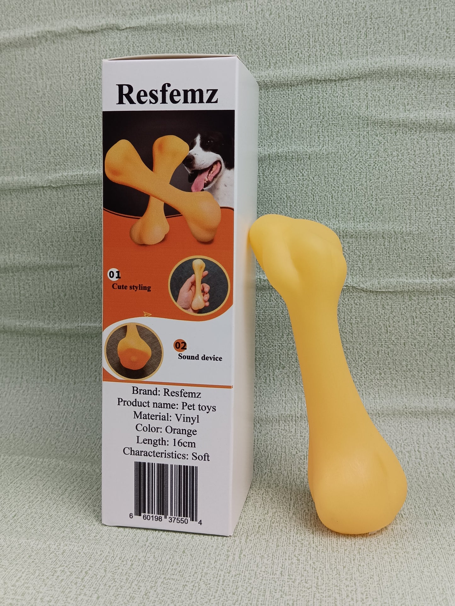 Resfemz Pet toys Pet Toys Dog Toys Puppy Bite Resistant Teething Sticks Plastic Puppy Soft Rubber Sounding Bones