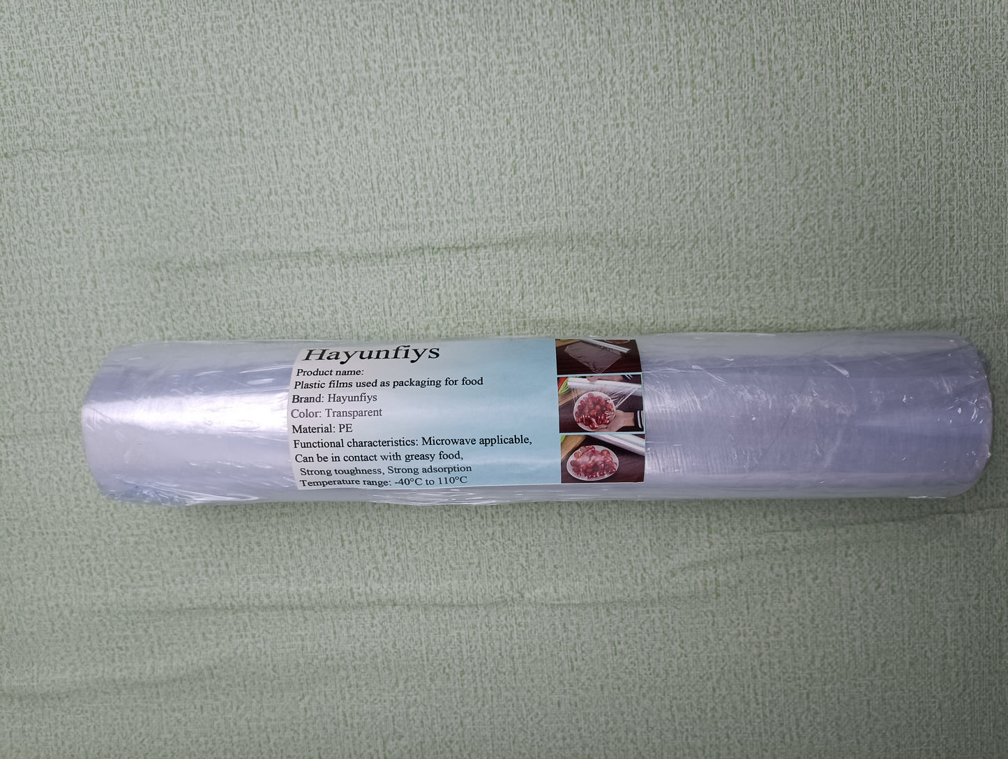 Hayunfiys Plastic films used as packaging for food universal cling film disposable PE household kitchen economy loading refrigerator food film high temperature resistant hand torn fruit packaging