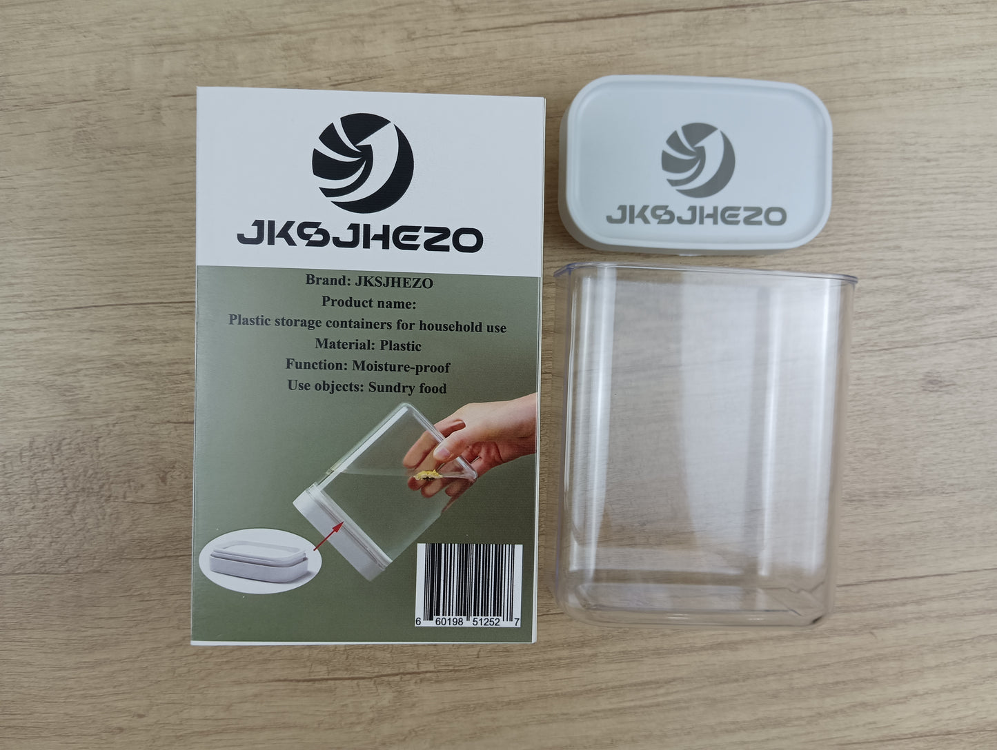 JKSJHEZO Plastic storage containers for household use household sealing jars food grade grains and cereals storage box refrigerator storage kitchen hanging noodles nuts snacks tea sealing box