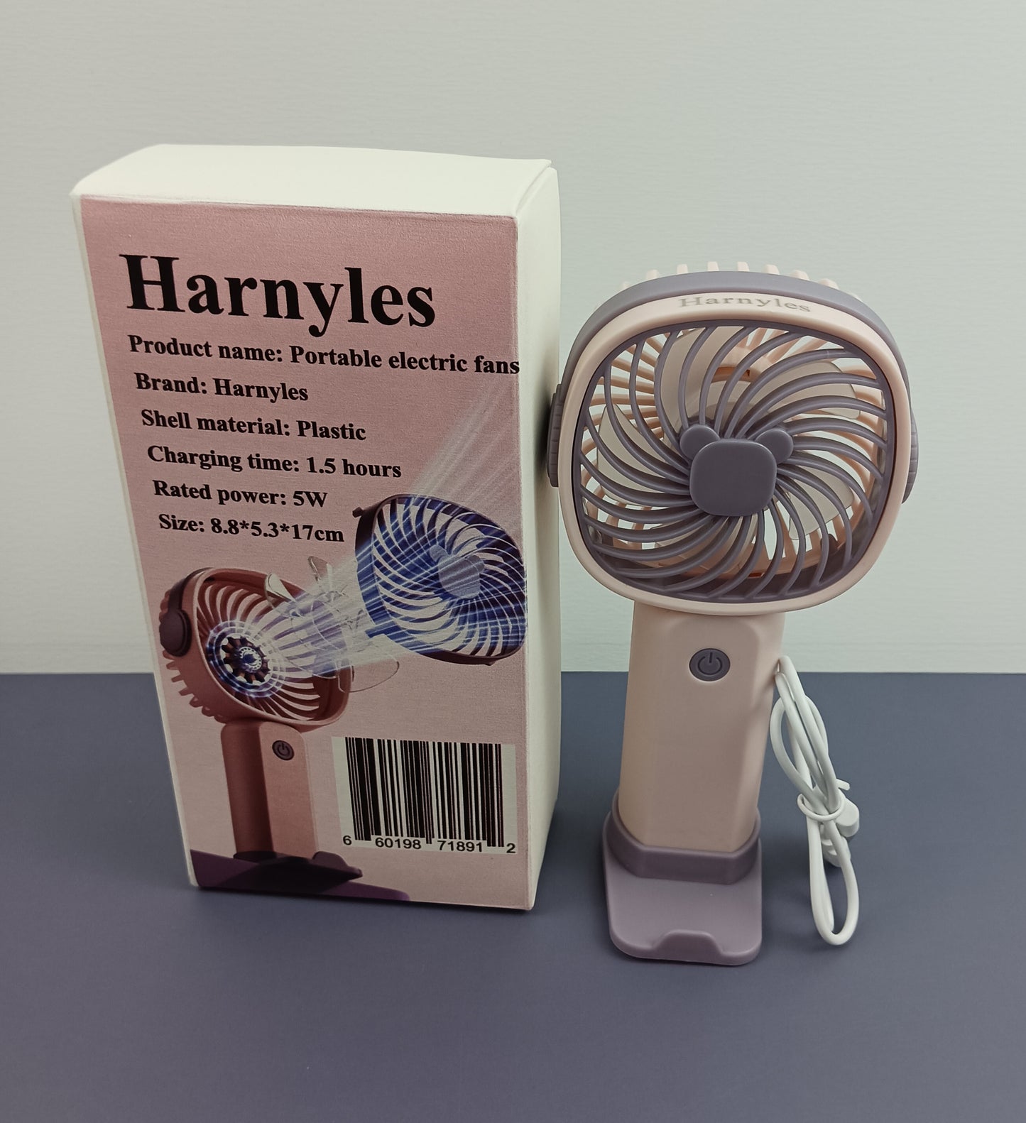 Harnyles Portable electric fans new handheld small fan for students class handheld outdoor portable usb rechargeable fan mute high wind power