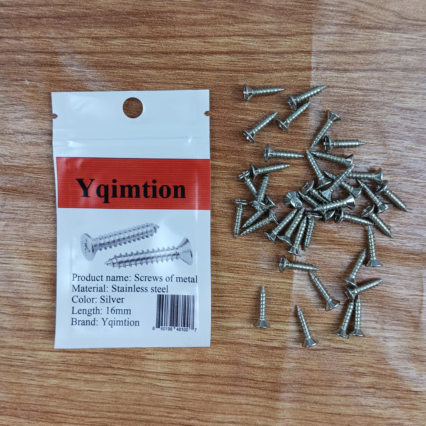 Yqimtion Screws of metal Stainless steel flat head self-tapping screws large thin head sub flat head pointed tail sunken cross