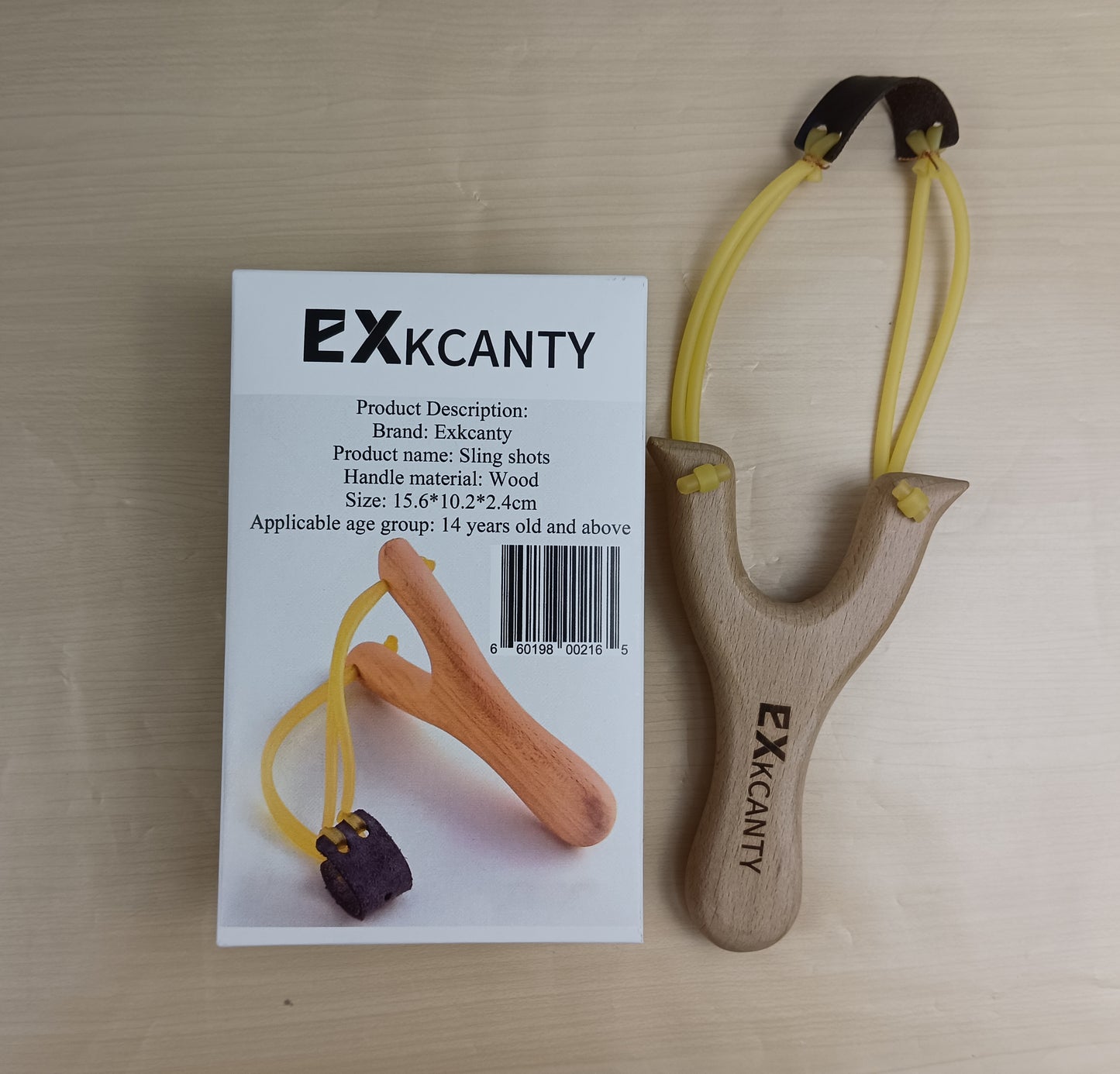 Exkcanty Sling shots wooden children's toys bullet work kids leather band high precision solid wood wooden fork sniper rack wooden slingshot