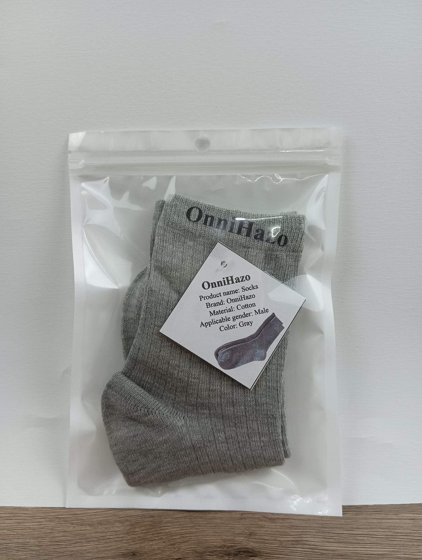 OnniHazo Socks 100% Cotton Socks Men's Mid-Calf Double Needle Socks Anti-Odor Sweat Absorbent Solid Color Spring and Autumn Men's Sports Cotton Socks