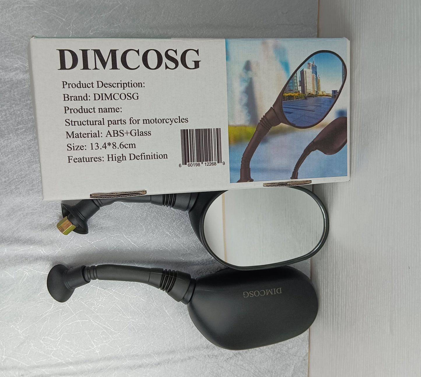 DIMCOSG Structural parts for motorcycles Universal original electric car motorcycle reversing mirror rearview mirror front and back 8mm HD original parts