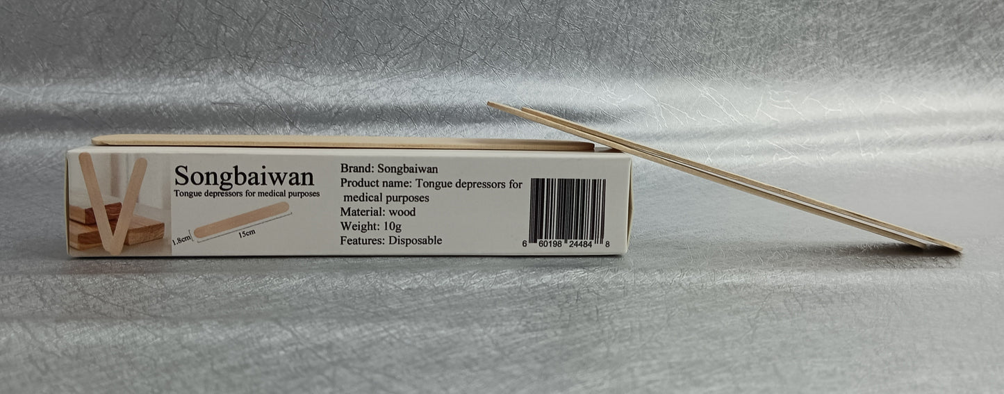 Songbaiwan Tongue depressors for medical purposes Medical Tongue Depressor Disposable Children Non-sterile Adult Oral Muscle Training Exam Tongue Depressor Stick Wooden Bamboo