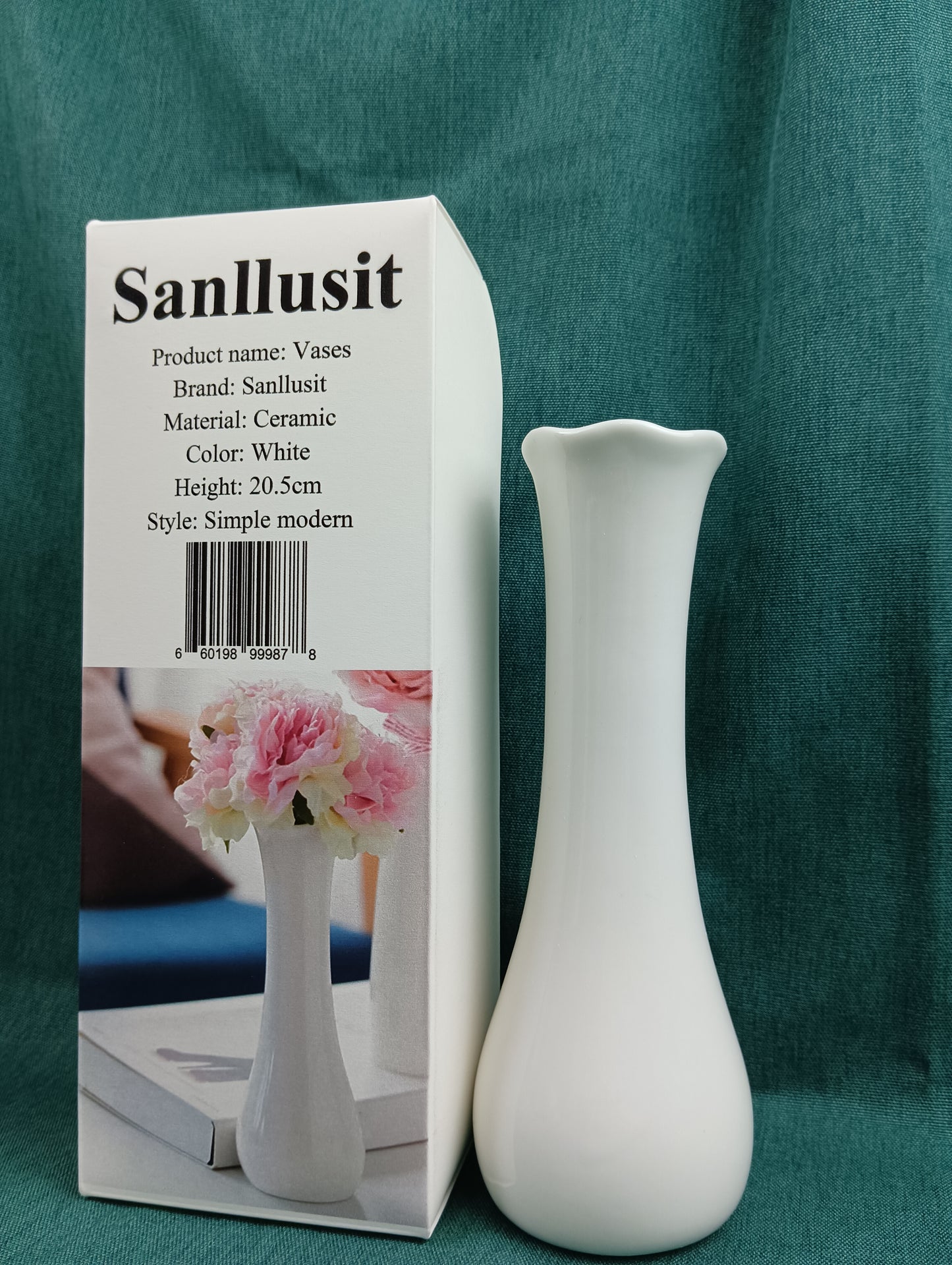 Sanllusit Vases Simple Ceramic Vase Water Raising Modern Creative Home Living Room Dining Room Dried Flower Arrangement Decorative Arrangement