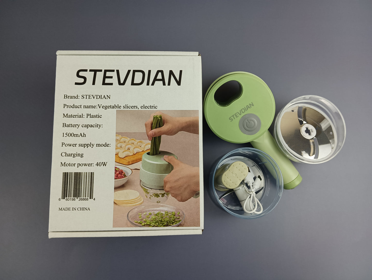 STEVDIAN Vegetable slicers, electric Multi-functional vegetable slicer cordless motorized garlic pureeing artifact garlic auxiliary device garlic slicing onion cutting chili artifact kitchen